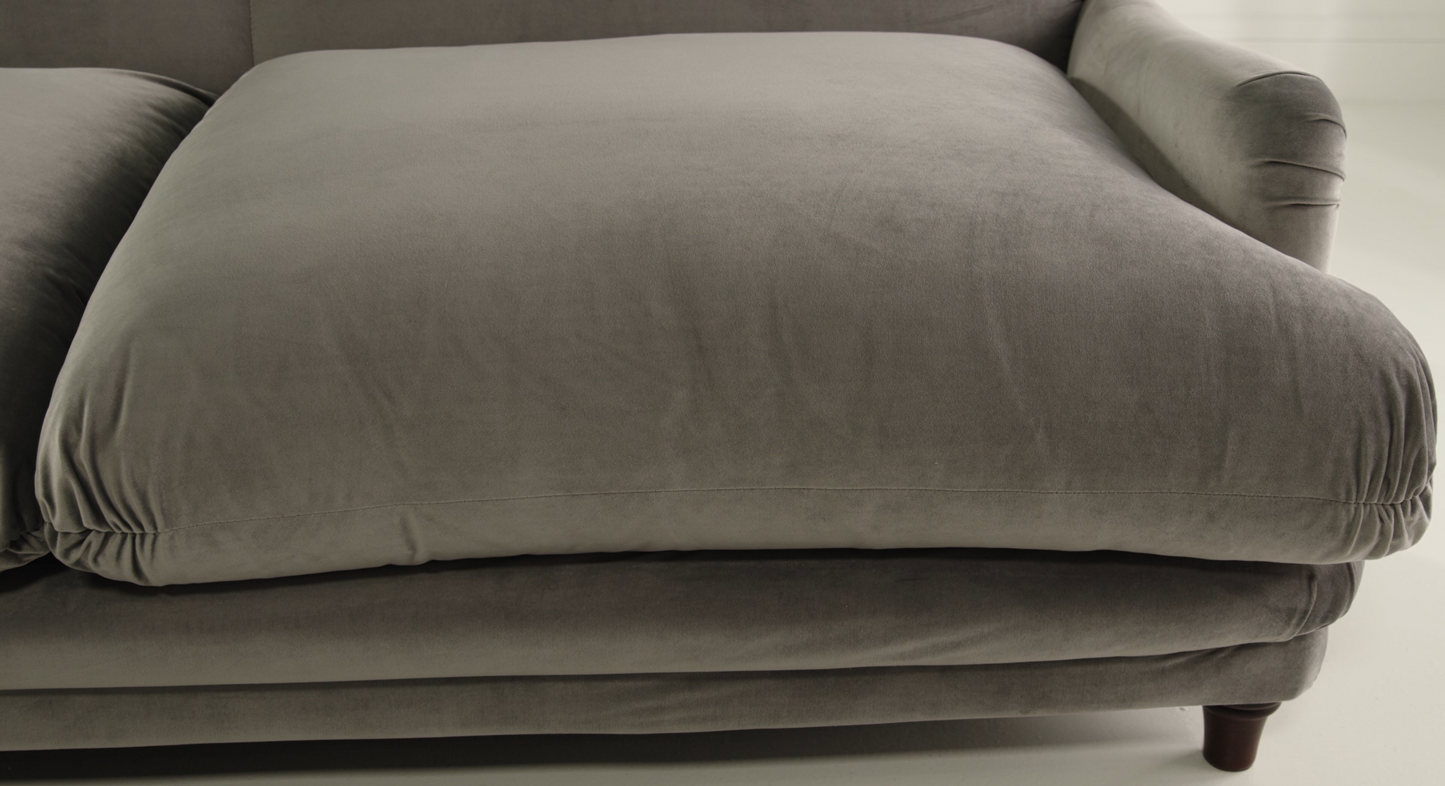 Latitude Run Alexe 74″ Velvet Charles of London Sofa – New, Open Box (Platinum Gray)