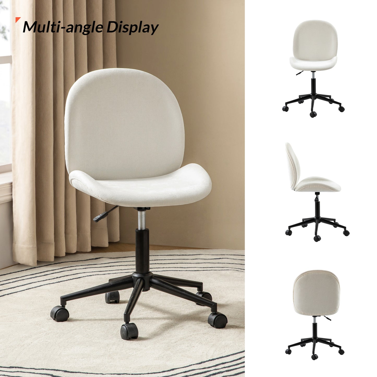 Isabel 360-Degree Swivel Office Chair LINEN