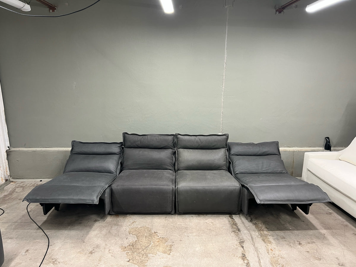 Arhaus Rowland Leather Four-Piece Armless Motion Modular Sofa - Lanie Graphite