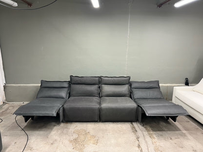 Arhaus Rowland Leather Four-Piece Armless Motion Modular Sofa - Lanie Graphite