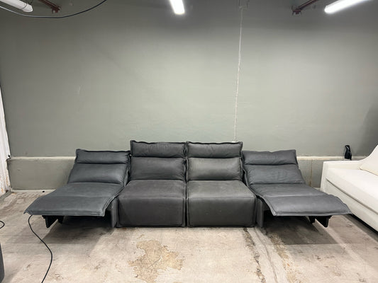 Arhaus Rowland Leather Four-Piece Armless Motion Modular Sofa - Lanie Graphite