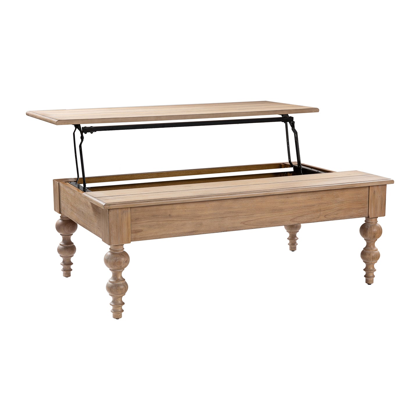 Angelica Lift Top 4 Legs Coffee Table with Storage-NATURAL