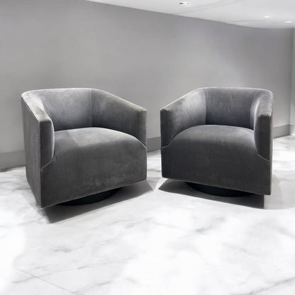 (Pre Owned) Restoration Hardware 1950's Italian Shelter Arm Swivel Chairs