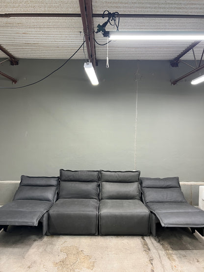 Arhaus Rowland Leather Four-Piece Armless Motion Modular Sofa - Lanie Graphite