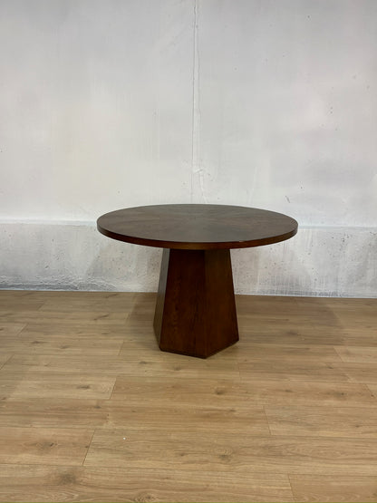HULALA HOME Stuart Mid-Century Modern 45" Round Dining Table - Walnut