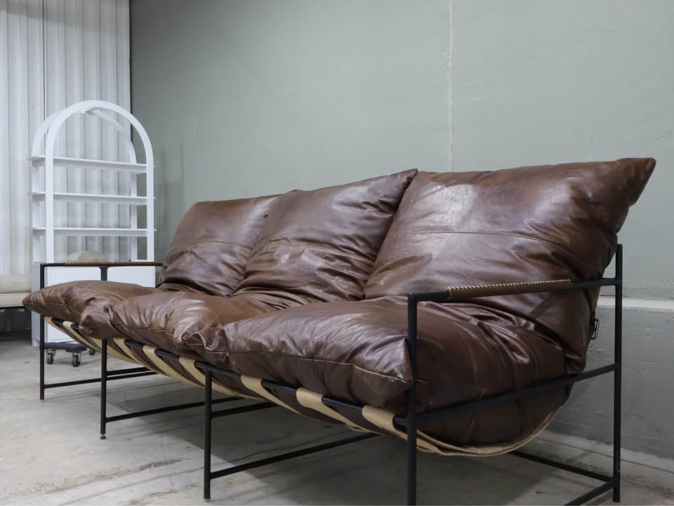Classic Home Palermo Leather Sofa Chestnut 94”