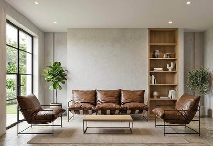 Classic Home Palermo Leather Sofa Chestnut 94”