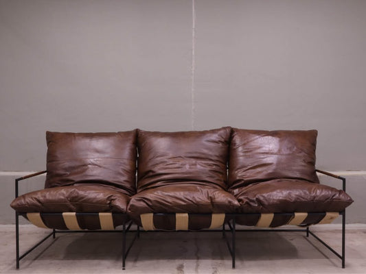 Classic Home Palermo Leather Sofa Chestnut 94”