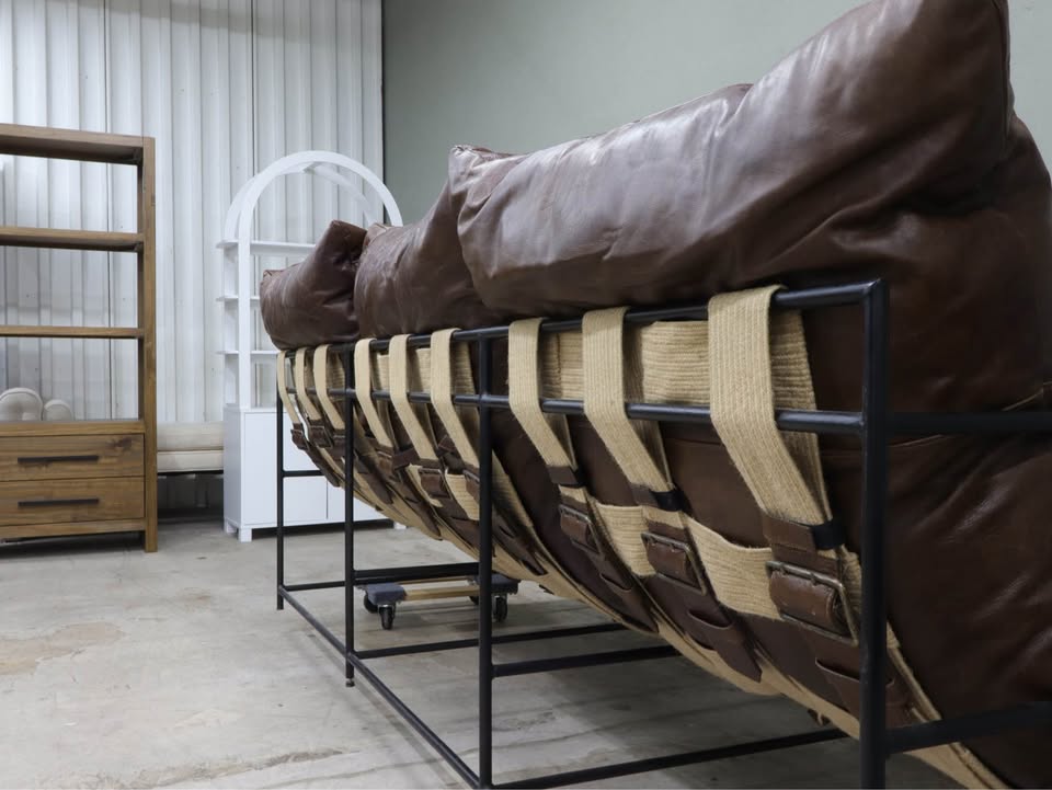 Classic Home Palermo Leather Sofa Chestnut 94”