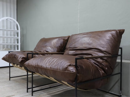 Classic Home Palermo Leather Accent Chairs Chestnut (Set of 2 Available)