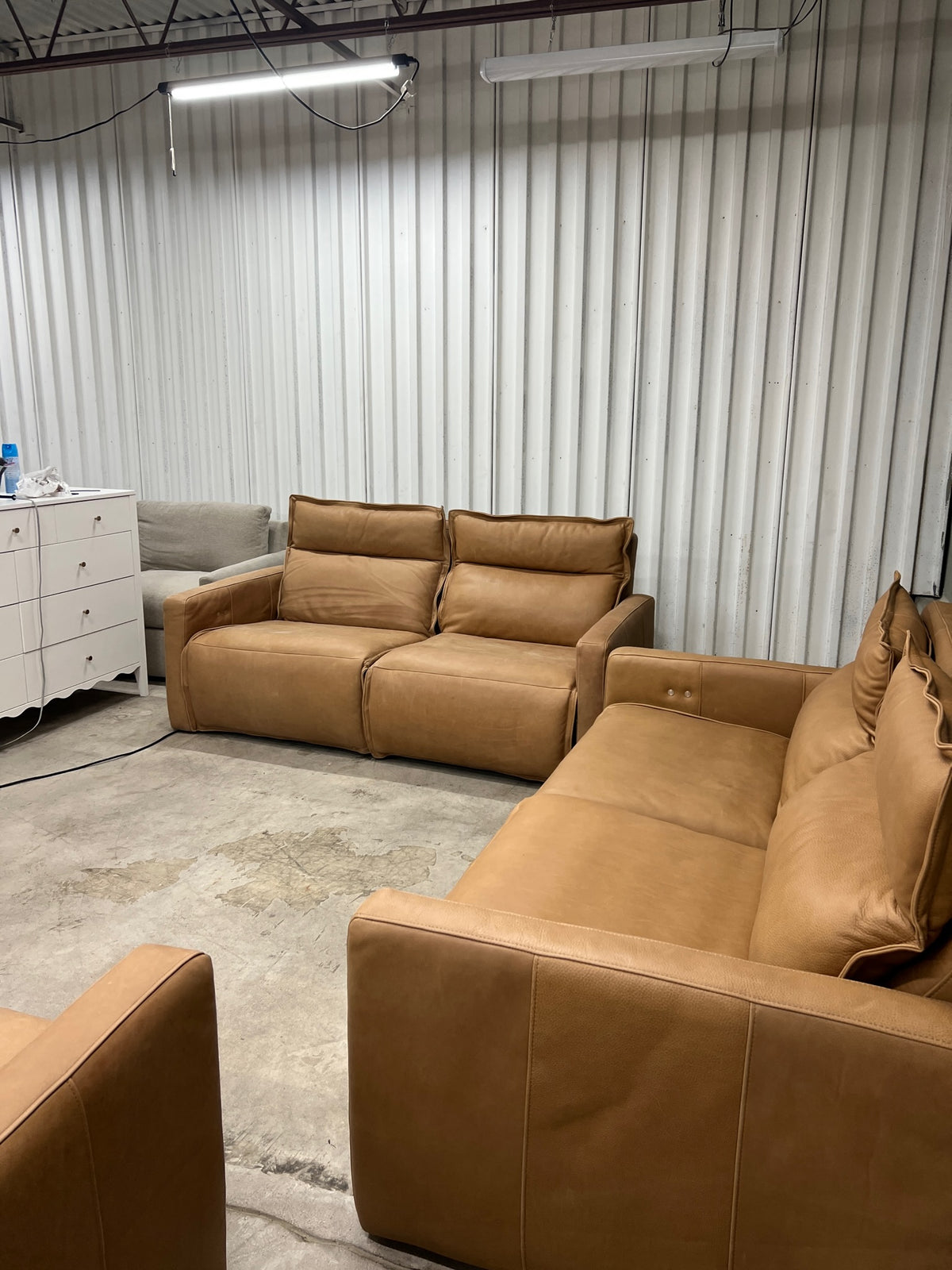Arhaus Rowland Two-Piece Reclining Sofa - Lanie Camel