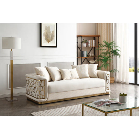 Rosdorf Park Talia Sofa (Ivory) – New, Open Box