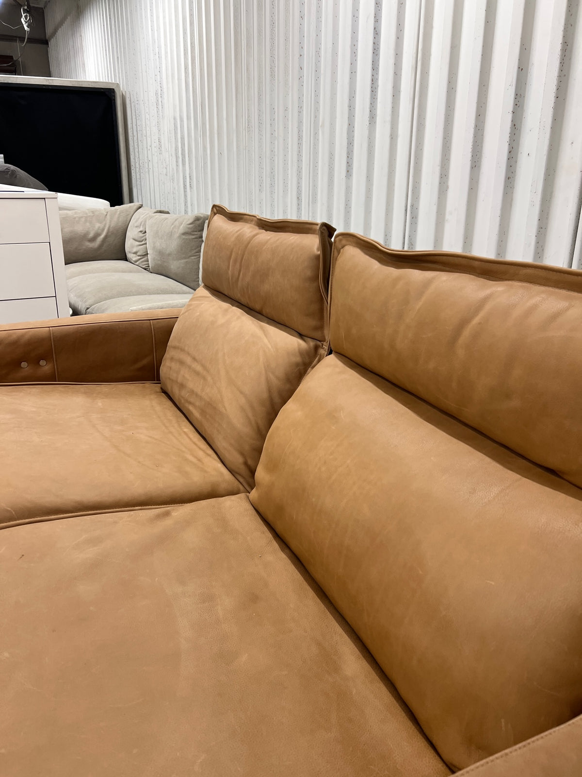 Arhaus Rowland Two-Piece Reclining Sofa - Lanie Camel