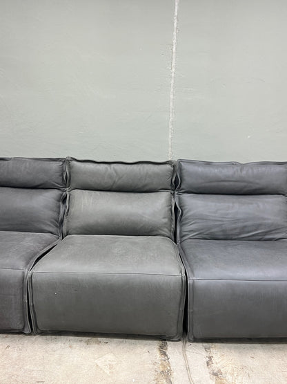 Arhaus Rowland Leather Four-Piece Armless Motion Modular Sofa - Lanie Graphite