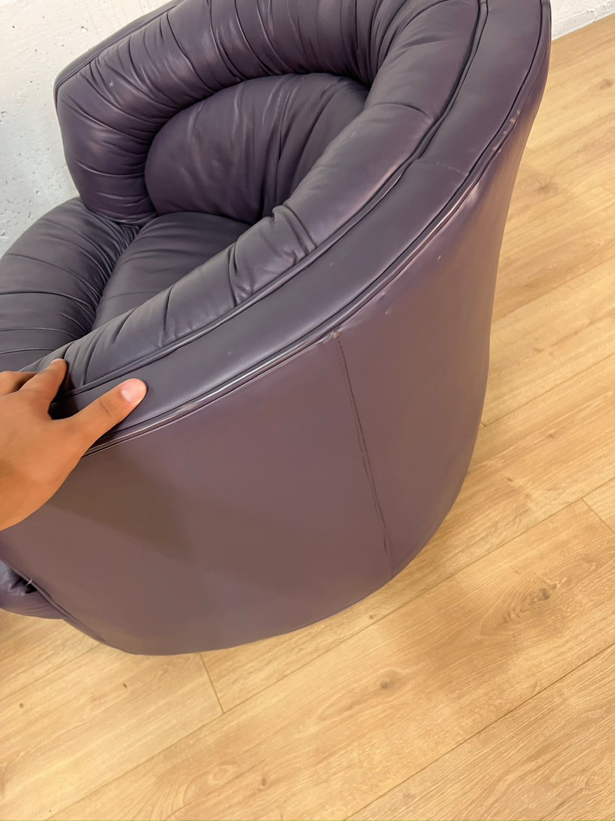 Emmerson Leather Swivel Barrel Chairs - Set of 2