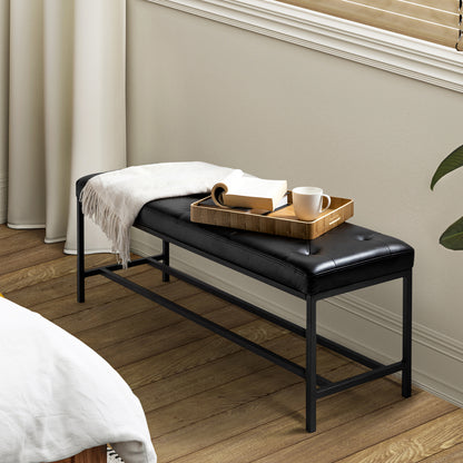 Jakob Upholstered Bench-BLACK