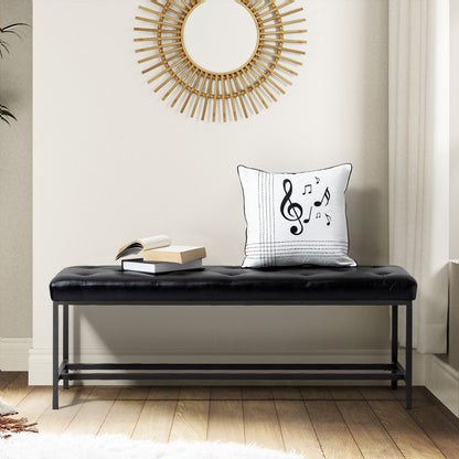 Jakob Upholstered Bench-BLACK