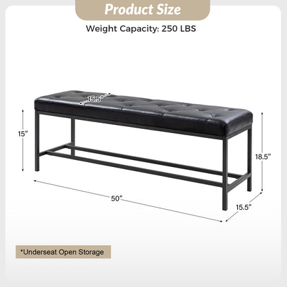 Jakob Upholstered Bench-BLACK