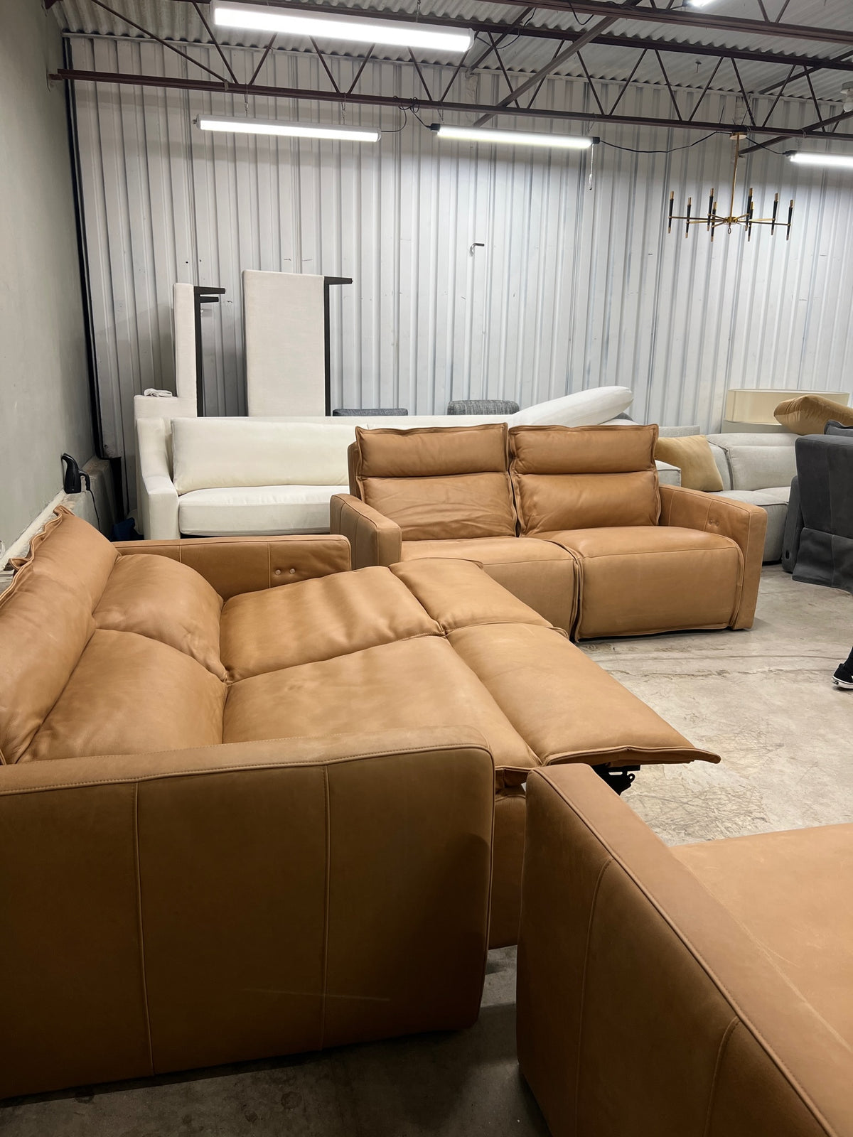 Arhaus Rowland Two-Piece Reclining Sofa - Lanie Camel