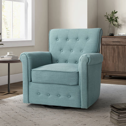 Diana Swivel Armchair-blue