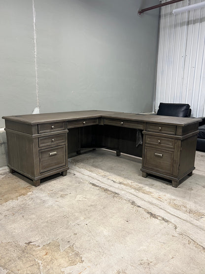 Larissa L-Shaped Solid Wood Executive Desk