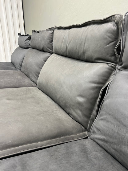 Arhaus Rowland Leather Four-Piece Armless Motion Modular Sofa - Lanie Graphite