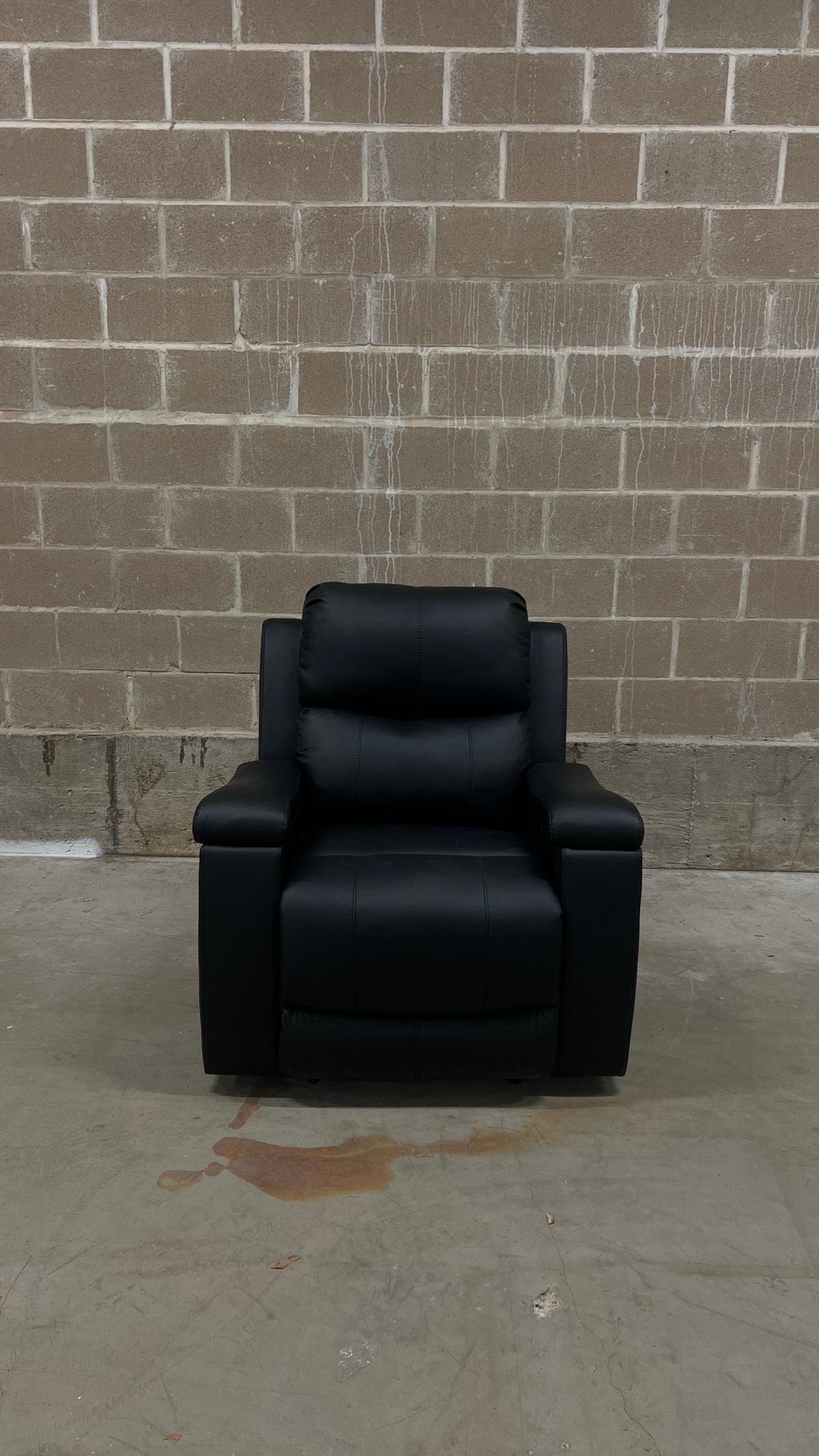 Art of Living Designs Alex Mid-Century Modern Genuine Leather Manual Recliner - Black