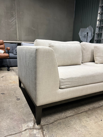 RH Italia Sofa • Classic Belgian Linen Sand • 8ft Luxe Depth