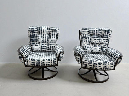 OW Lee Monterra Wrought Iron Swivel Rocker Outdoor Lounge Chairs (Set of 2) – New, Open Box