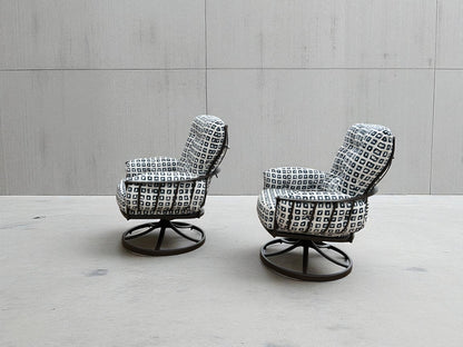 OW Lee Monterra Wrought Iron Swivel Rocker Outdoor Lounge Chairs (Set of 2) – New, Open Box