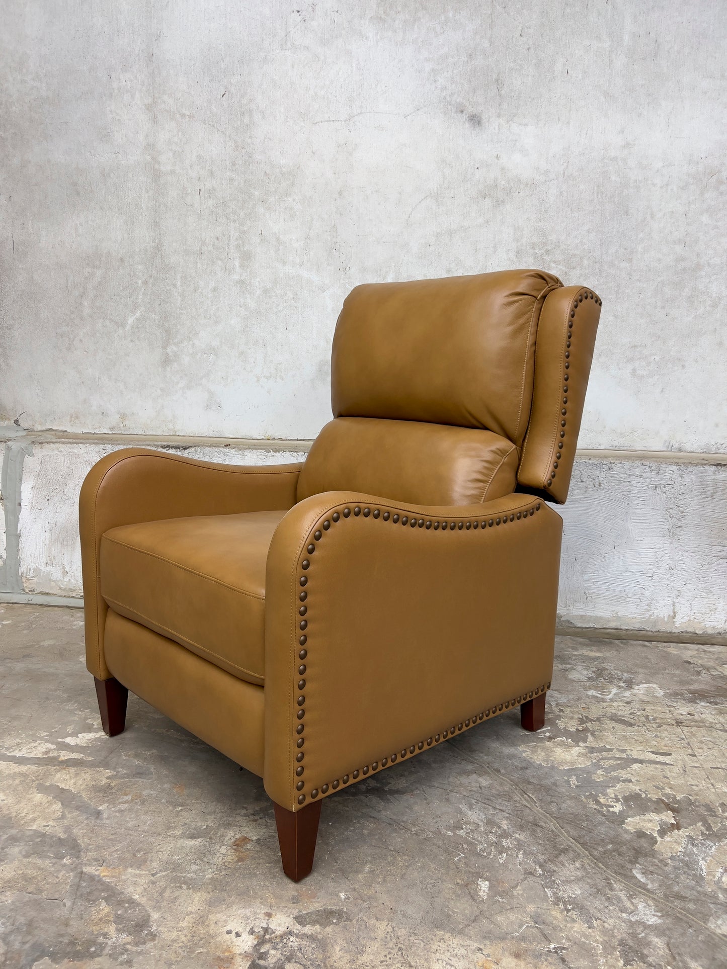 CAMEL Leather Upholstered Manual Recliner