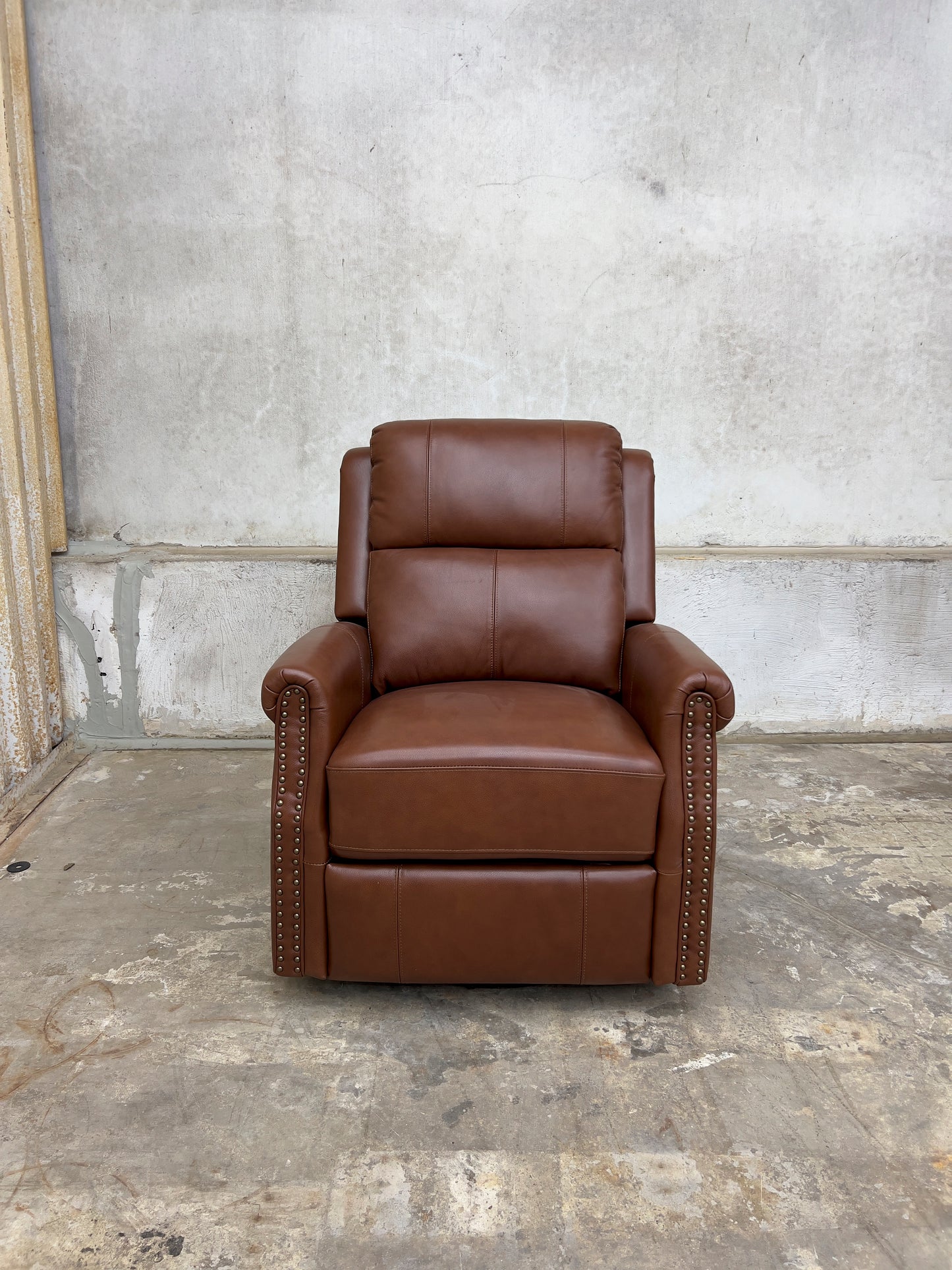 Genuine Leather Power Swivel Rocker Recliner