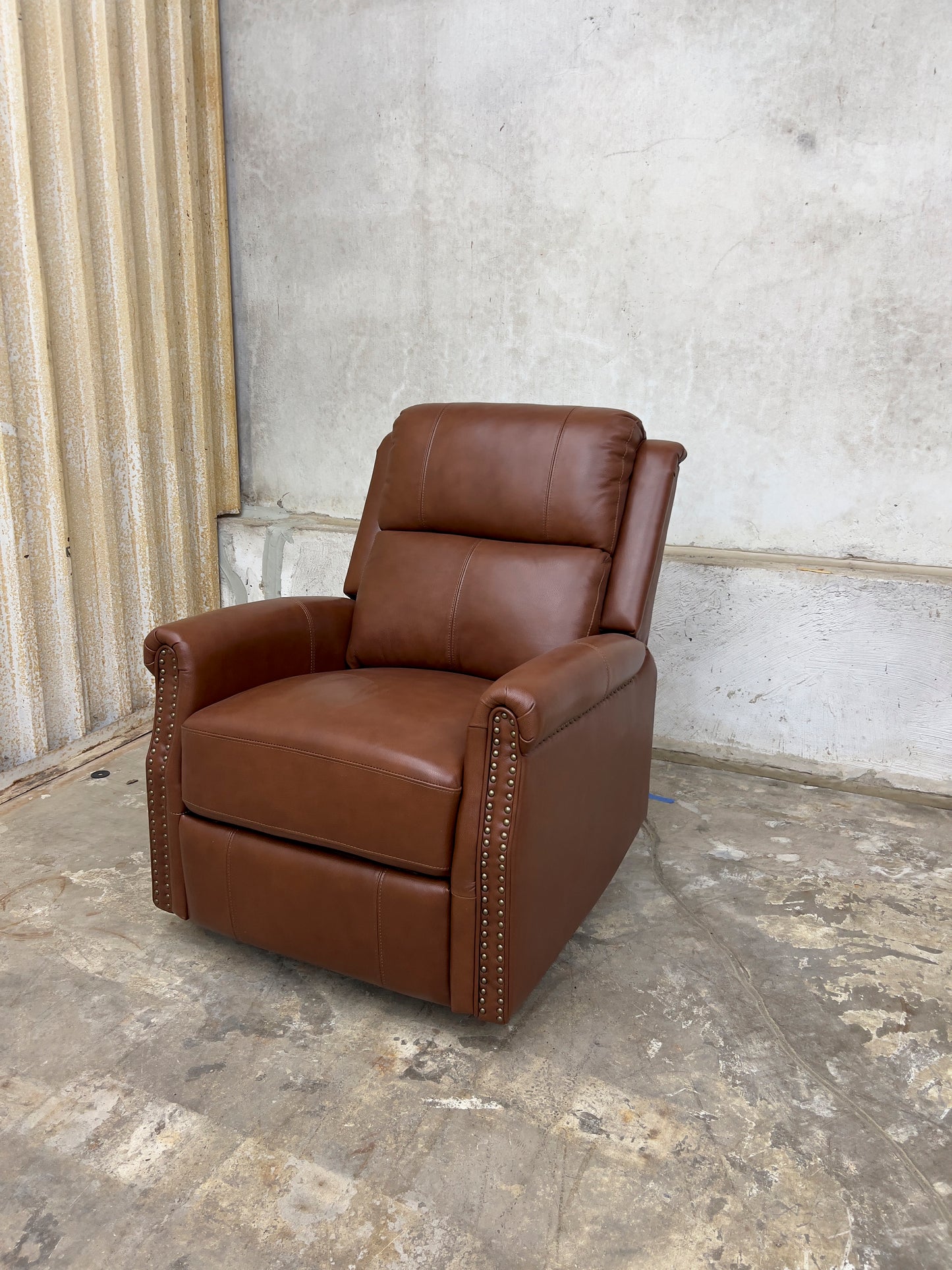 Genuine Leather Power Swivel Rocker Recliner