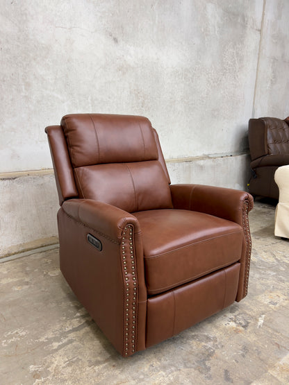 Genuine Leather Power Swivel Rocker Recliner