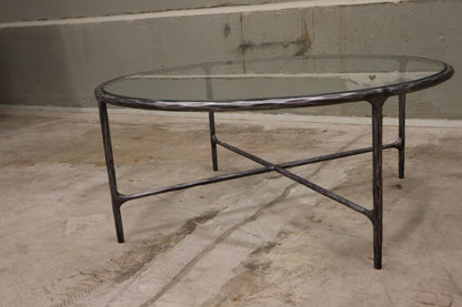 SAFAVIEH Couture Collection Jessa Silver Metal Oval Coffee Table