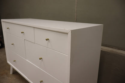 White 7-Drawer Assembled Double Dresser.