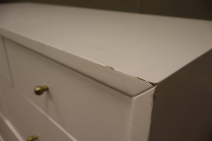White 7-Drawer Assembled Double Dresser.