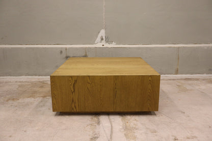 Coffee Table with Casters in Light Brown