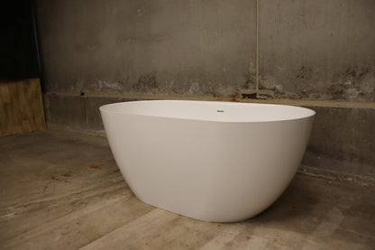 Signature Hardware Patera 59'' x 29'' Freestanding Soaking Solid Surface Bathtu