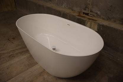 Signature Hardware Patera 59'' x 29'' Freestanding Soaking Solid Surface Bathtu