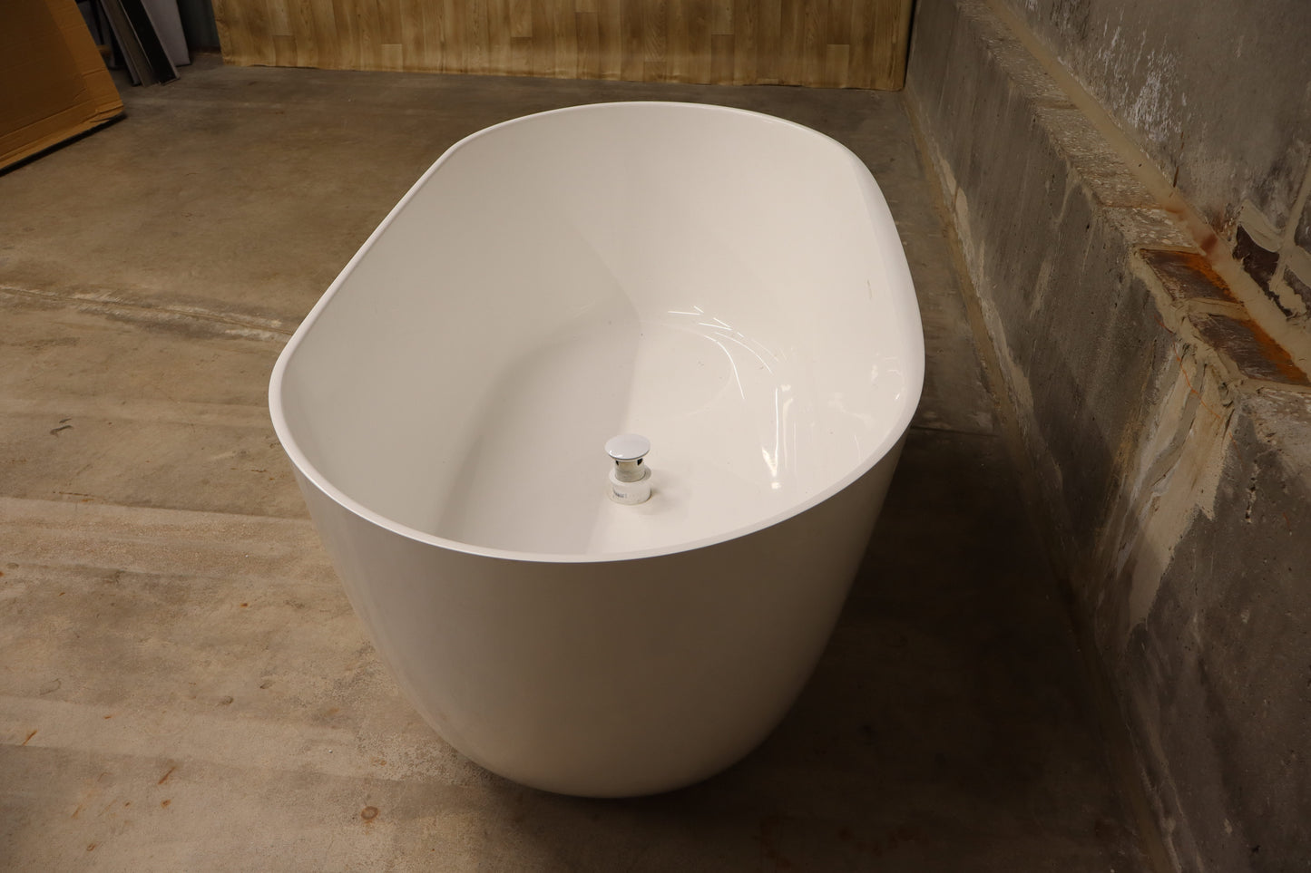 Signature Hardware Patera 59'' x 29'' Freestanding Soaking Solid Surface Bathtu