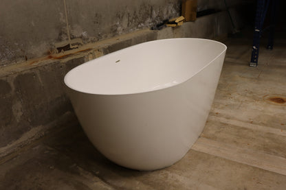 Signature Hardware Patera 59'' x 29'' Freestanding Soaking Solid Surface Bathtu