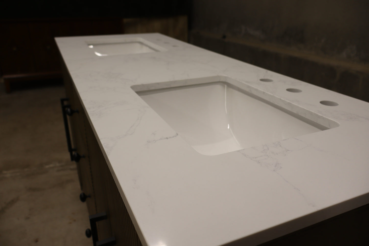60 in. Double Sink Hazel Oak Bath Vanity with White Engineered Marble Top