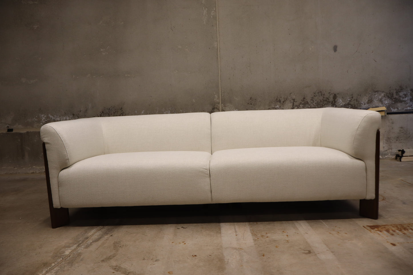 Beige sofa wood accent legs