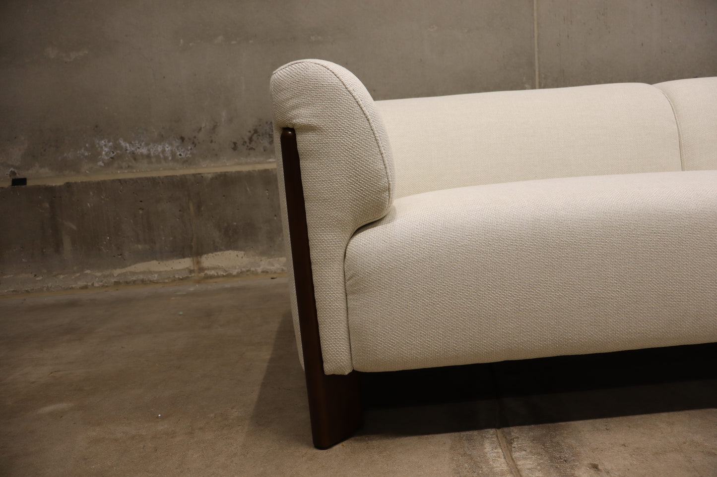 Beige sofa wood accent legs