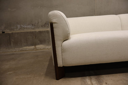 Beige sofa wood accent legs