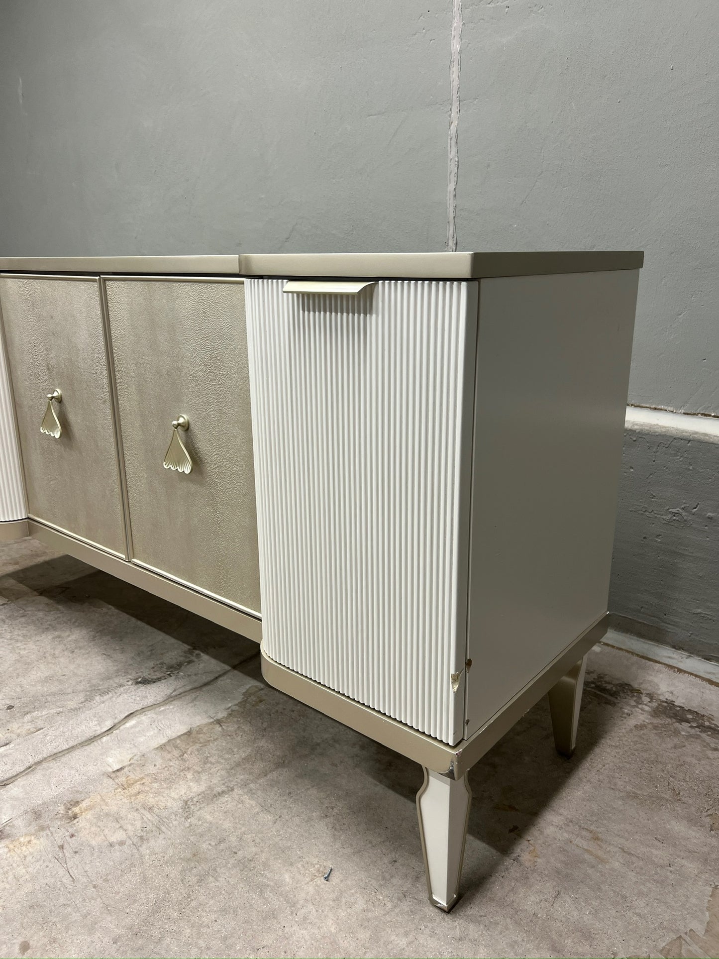 High-end designer sideboard with a luxurysculptural look