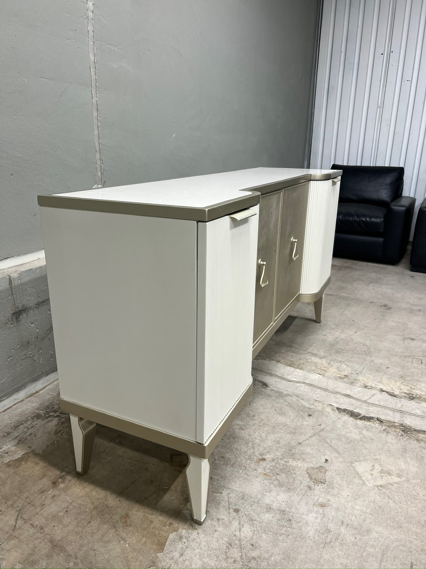High-end designer sideboard with a luxurysculptural look