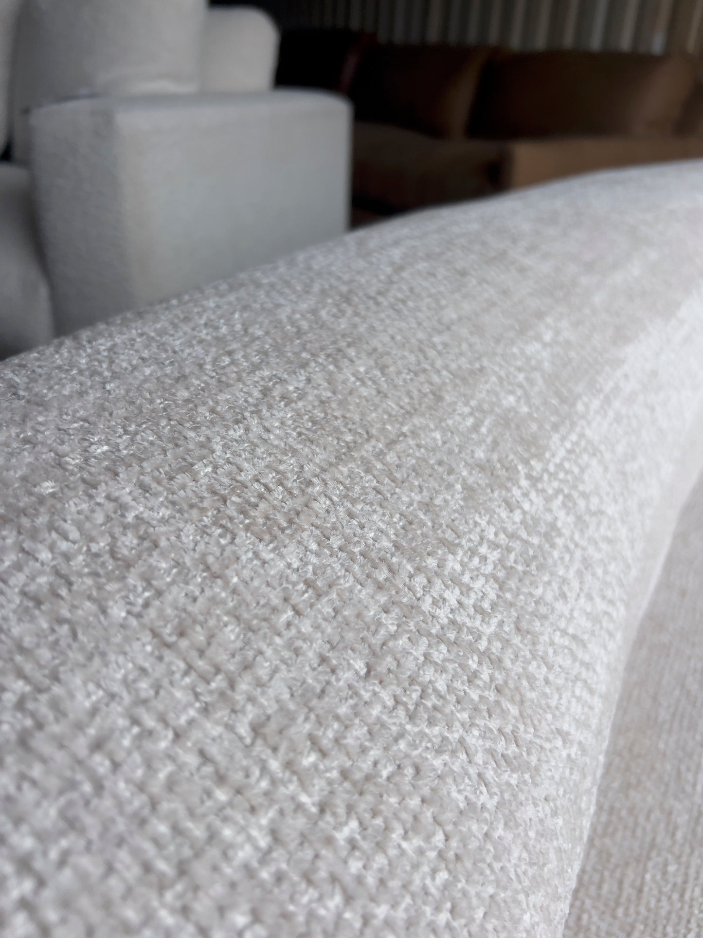 Wrought  108" Cream Sofa Curved