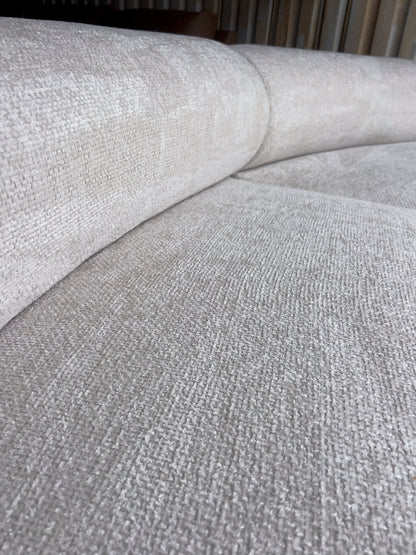 Wrought  108" Cream Sofa Curved